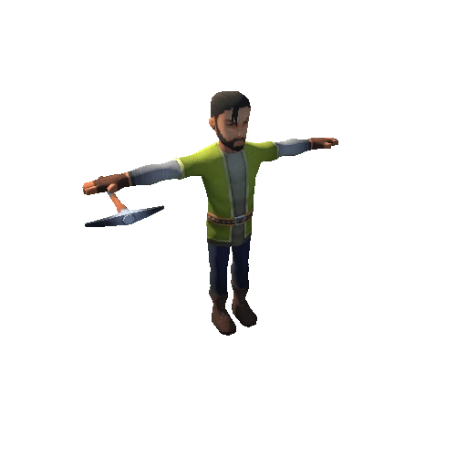 Male Peasant 02B-Pickaxe